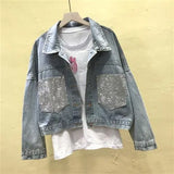 Denim Jacket Women Autumn Coat Ripped oversized Outerwear Coats Windbreaker Boyfriend Female Jeans Jacket Plus