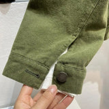 Spring Autumn Safari Style Coat Ladies Oversize Loose Denim Jacket Women Casual Tops Army Green Outerwear Vintage