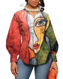 Independent Station New Fashionable Printed Ladies' Long-Sleeved Shirts From Stock-Outfit