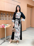 Minority Age-Reduced Printed Fairy Skirt 2024 New V-Neck Slim A-Shaped Dress For Spring And Summer-Outfit