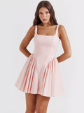 Backless Bow Mini Dress-Outfit