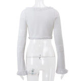 White Ruffle Cardigan Top And Mini Tiered Skirt Set-Outfit