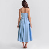 Tube Pleated Midi Dress-Outfit