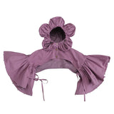 Fongt Patchwork Beads Ruched Pashminas For Female Hooded Collar Half Sleeve Drawtring Lace Up Pashmina Women Fashion Tide 102-0-Outfit