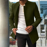 Fongt Men's Casual Men's Coat Autumn And Winter New Trend Men's Solid Color Repair This Coat