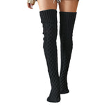 Fongt And Winter Diamond Knit Socks Over The Knee Long Pile Pile Socks Wool Socks Women-Outfit
