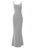 Strap Bodycon Rib Maxi Dress-Outfit