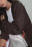 Vintage Printed Zip Up Hoodie-Outfit