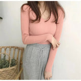 Fongt Long Sleeves Of The Jacket Lady With A Sweater In The Women's Autumn And Winter Blouse Multi-Colored Knitted