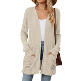 Fall / Winter 2024 Women's Knit Pocket Long Sleeve Casual Cardigan Coat-Outfit