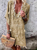Bohemian Sexy V-neck Printed Tassel