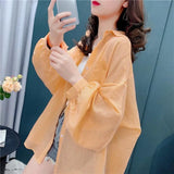 Fongt UV Protection Sun Protection Women Summer New Loose Beach Long Sleeves Open Shirt Breathable Shirt