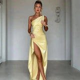 Fongt Summer New Collar Open Fork Women's Sexy Body Dressing Dress Dress
