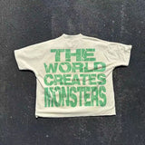 High Street Boys T-Shirt Short-Sleeved Cartoon Character Printing Loose Printing-Outfit