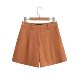 Autumn Style New Style Tooling Style Solid Color Slim Vest Shorts Leisure Suit-Outfit