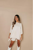 Fongt And Summer 2025 New Loose Size Women's Clothing Casual Home Short-Sleeved T-Shirt Shorts Set