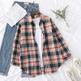 Plaid Shirts Womens Blouses And Tops Long Sleeve Loose Checked Female Clothes Outwear Winter 2022