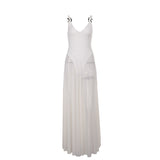 Fongt Autumn 2024 New Sexy Dress Famous Style Temperament Holiday Body Mesh Dress A Swing