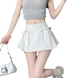 Fongt Tie With Low-Waisted Babes Half-Dress Girl Retro College Wind-Proof Light Suit Short Skirt A-Word Mini-Skirt