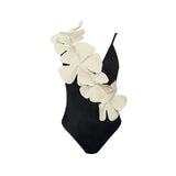 Sexy Fashion One Piece Swimsuit Solid 3D Flower Summer Women Swimwear Beachwear Summer Luxury Monokini Bathing Suit-Outfit