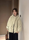 The New Autumn / Winter 2024 Korean Version Loose Hooded Storm Suit Shows Thin Short Jacket Overalls Joker Jacket Jacket Female-Outfit