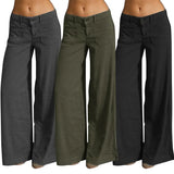 Fongt 2023 ZANZEA Vintage Elegant Wide Leg Pants Women's Summer Trousers Button Front Zip Turnip Causal Turnip Pantalon 7 1215-0-Outfit