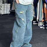 Vintage Washed Ripped Boyfriend Jeans-Outfit