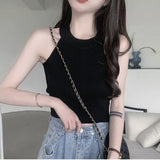 Fongt Thin Slingless Sleeveless Vest Woman Playing The Bottom Of The Hot Girl Hanging Neck Short On The Top Of The