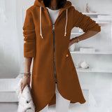 Street Intellectual Zipper Hooded Long Lining