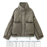 Fongt Women's Clothing 2025 New Winter Street Fashion Cotton Long Sleeves Up Loose Cotton Coat