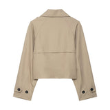 Fongt Women's Clothing Explosion Fashion Casual Double Fable Short Wind Coat