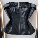 Fongt Women's Top 2025 New Sexy Breast-Skin Locomotive Suit With Hot Babes Short-Cut Umbilish T-Shirt Tide