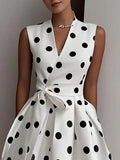 Fongt Wave Dress 2025 Summer Retro New Temperament Slim Dress Female