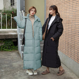 Down Cotton Jacket Female 2024 New Winter Korean Version Long To The Ankle Student Bf Loose Bread Jacket Cotton Coat-Outfit