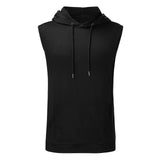 Men Hoodies Tank Top Fashion Sleeveless Tactical Gym Sports Slim Male Vest Bodybuilding Hooded Streetwear Workout Men Tank Top-Outfit