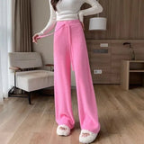 Fuzzy Wide-Leg Drawstring Sweat Pants-Outfit