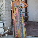 Fongt Summer Wishv Collared Sling Print Large Swing Dress Women's Dress