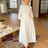 Spring French Dress Long Sleeve Design Sense Wind European Women's White