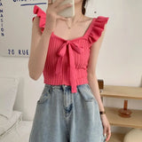 Fongt And Sexy Vest Women's New Summer Slim Slim Short Outer Wear Hottie Sleeveless Top
