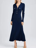 Fongt French Knitted Dress Elegant Knitted Long-Sleeved Women's Dress