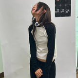 Vintage Raglan Long Sleeve Crop Top-Outfit