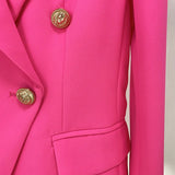 Fongt 2025 Star Fashion Metal Lion Head Buckle Double Buckle Blazer Phosphor