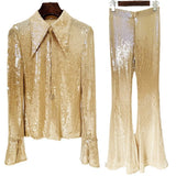 Fongt New Star Fashion Open Fork Horn Sleeve Transparent Sleek Mesh Mesh Tau Thorn Trousers