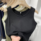 Spring And Summer New Simple Waffle Halter Vest Women's Underwear Loose And Thin Solid Color