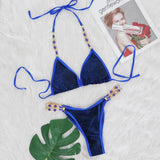 Fongt Hot Beach Vacation Bikini Crystal Diamond Women's Split Swimsuit