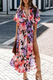 Fongt Summer Women's New Sexy High-Waist Fashion Print Open Skirt Dress Women