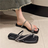 Fongt Feng Shui Diamond Cool Slippers Women Wear 2024 Summer New Soft Bottom Head With Skirt Students Beach