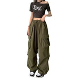 Fongt Overalls Casual Pants Female Summer Versatile Straight Down Leg Pants Loose Wide Leg Pants