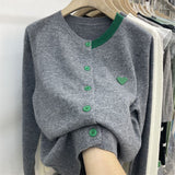 Fongt And Autumn New Korean Version Gentle Wind Knitting Cardigan Female Cloth Long Sleeve Bottom Jacket Foreign Style Loose-Outfit
