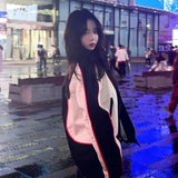 Contrast Motorcycle Jacket-Outfit